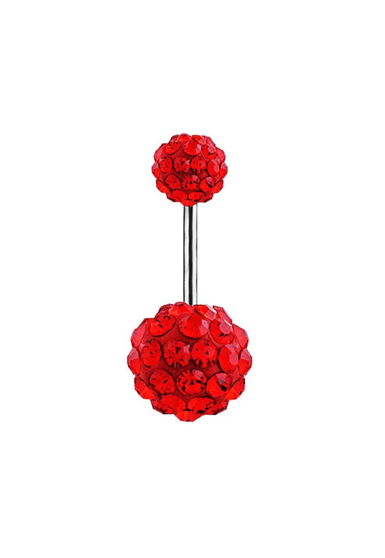 Piercing 4058G inox,  Rosu, 22 mm