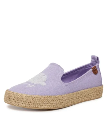 Mocasini dama  espadrile violet, tesatura