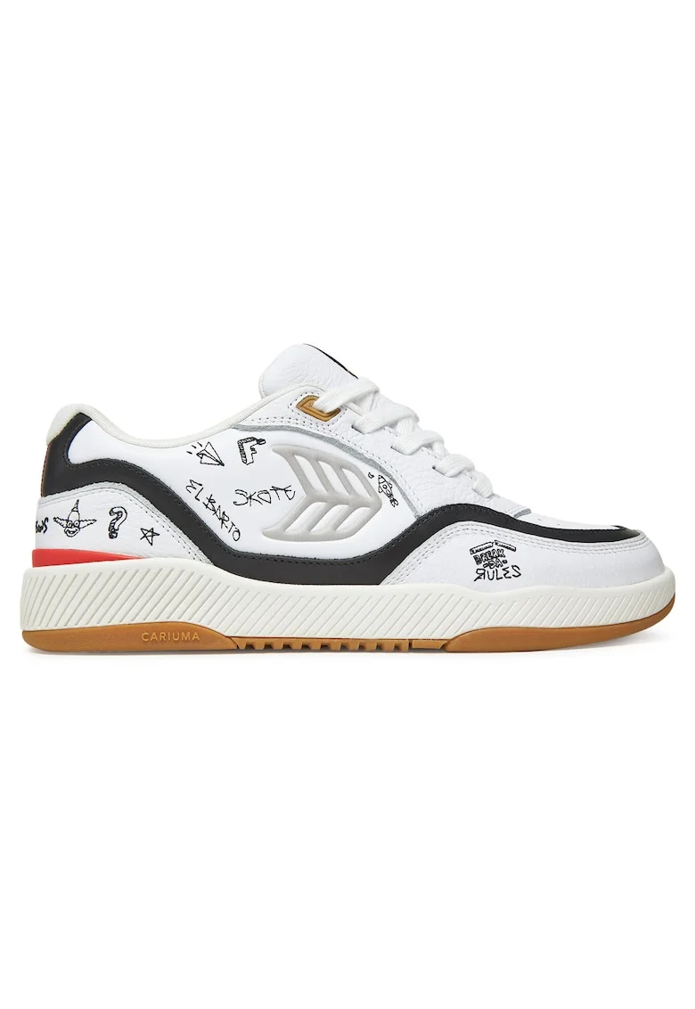 Adidasi barbati  model White Simpsons, piele naturala, alb