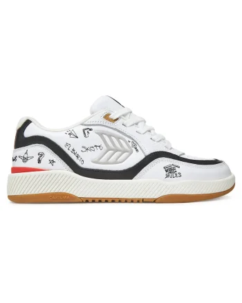 Adidasi barbati  model White Simpsons, piele naturala, alb