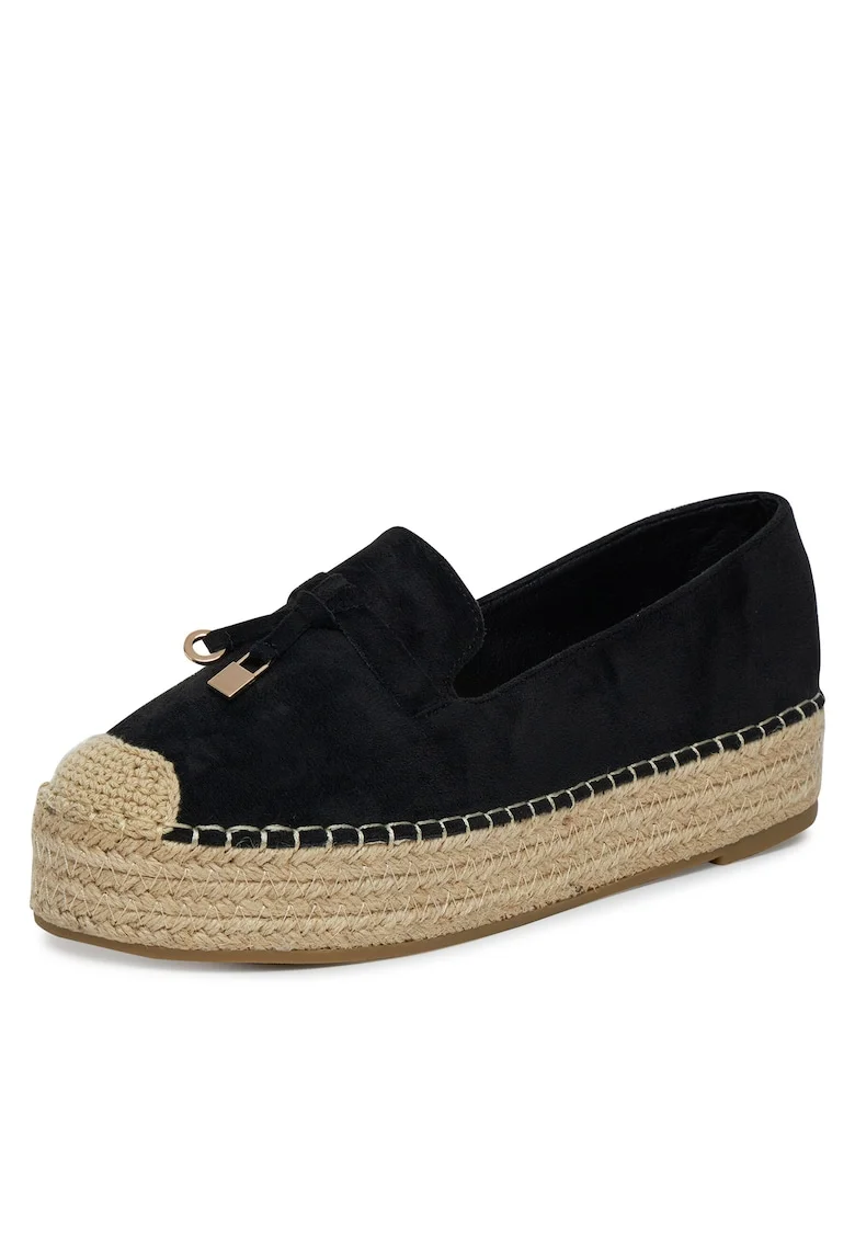 Espadrile dama,  WSS990-259, negru, tesatura