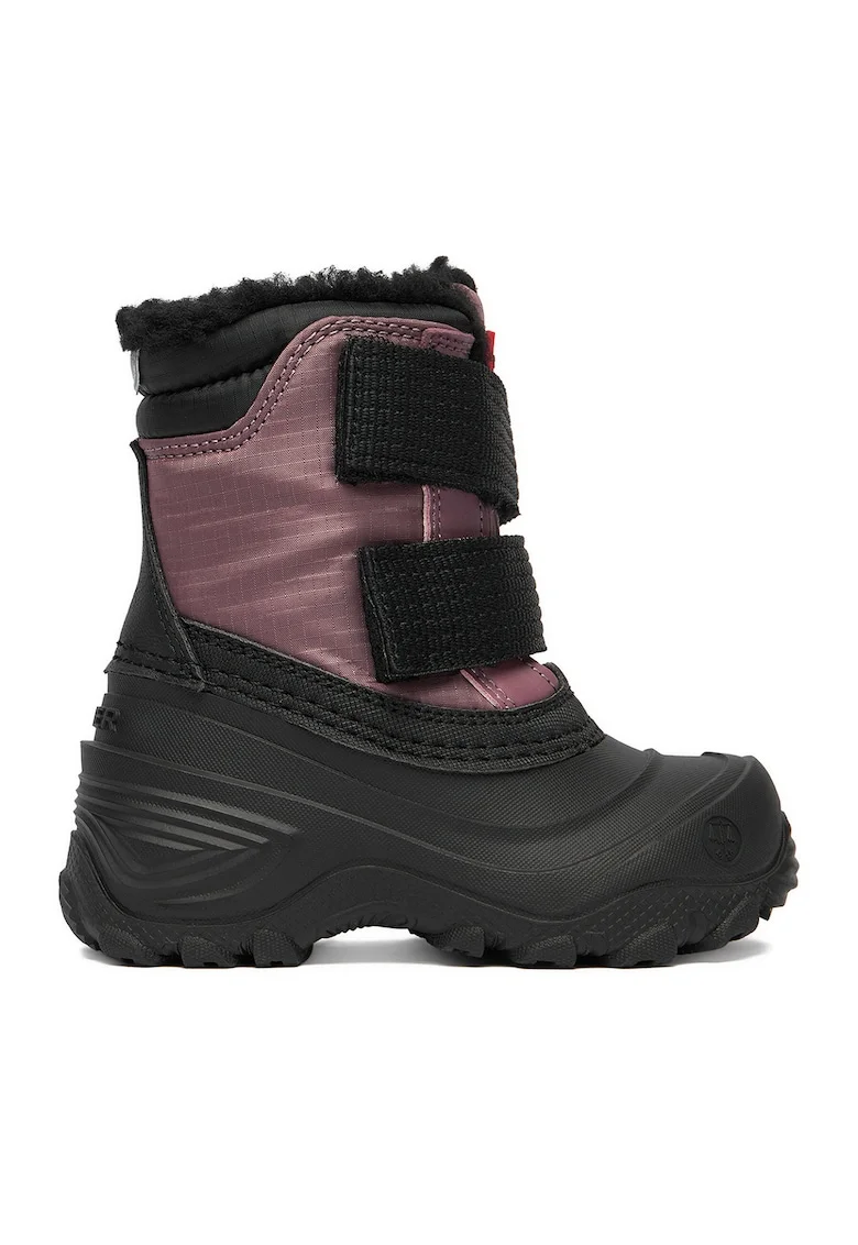 Cizme sport fete,  plastic, mov/negru