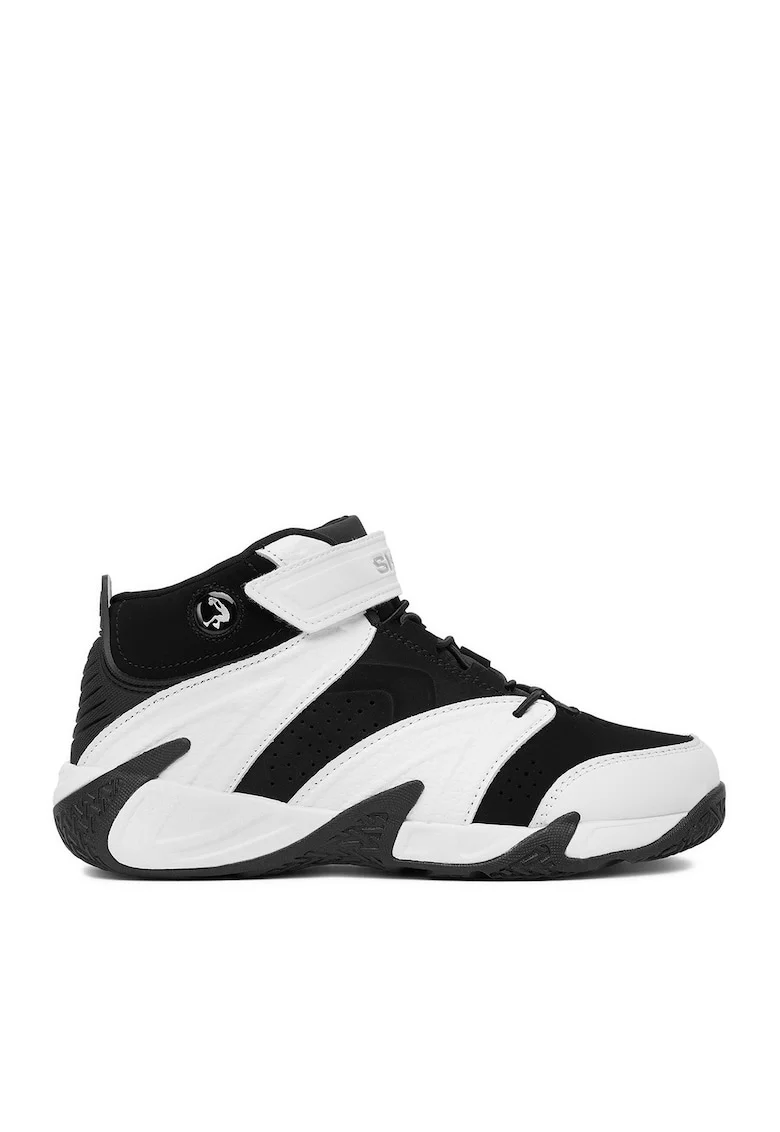 Pantofi sport copii,  adidasi baieti, piele naturala, negru/alb