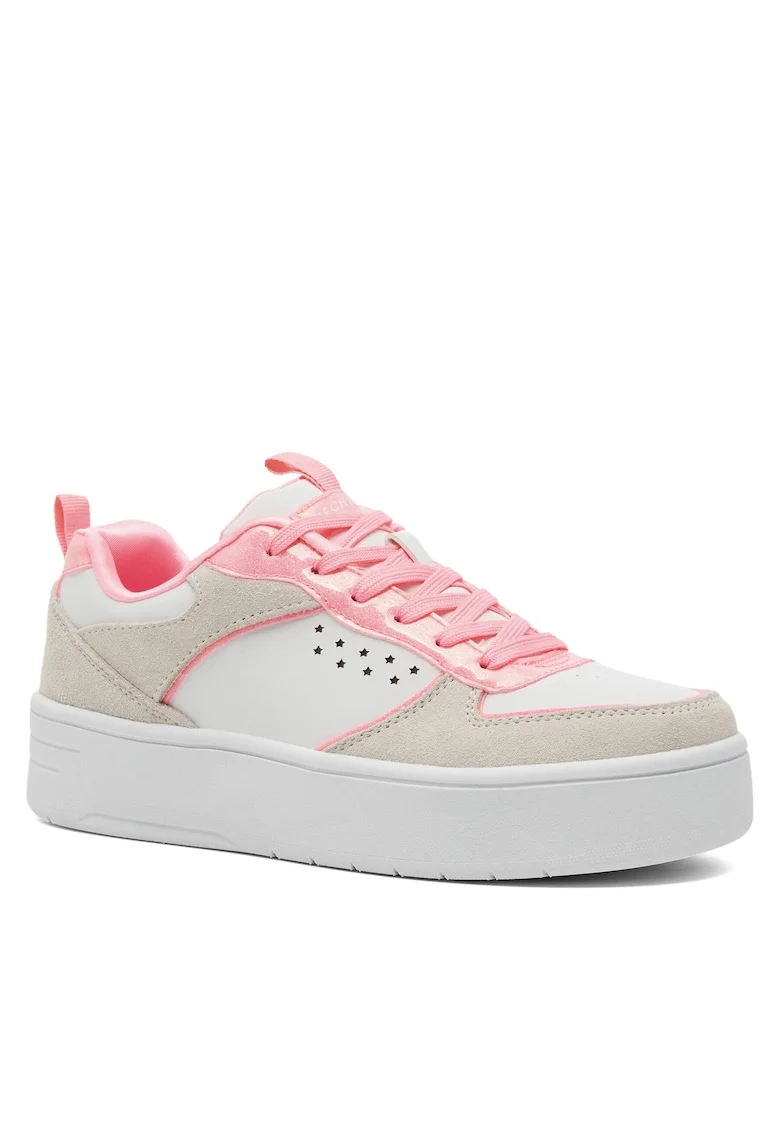 Pantofi sport copii,  COURT HIGH, material sintetic, alb