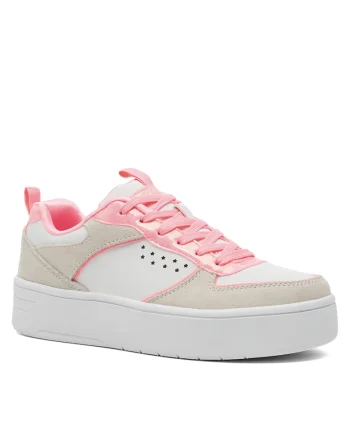 Pantofi sport copii,  COURT HIGH, material sintetic, alb