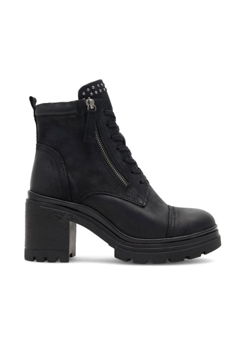 Botine dama,  piele naturala, negru,