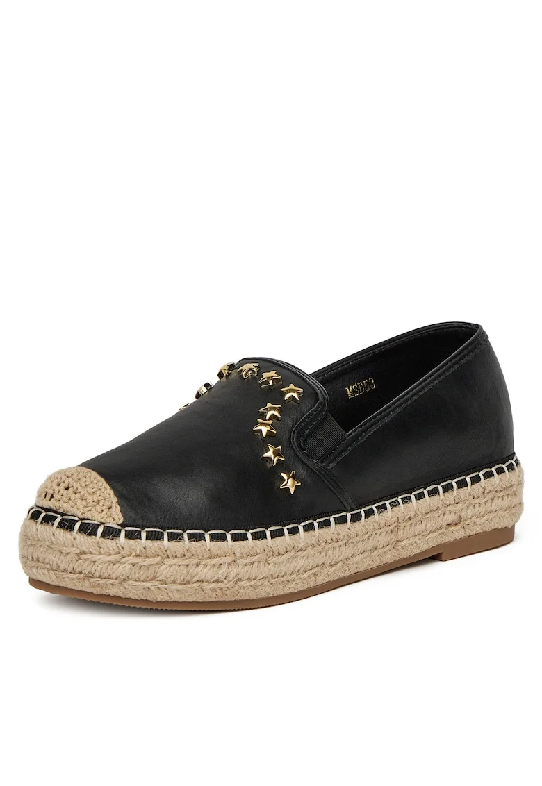 Mocasini dama,  espadrile negre, piele ecologica