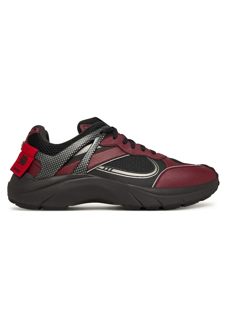 Pantofi sport barbati  Open Red, alergare, negru/rosu, textil