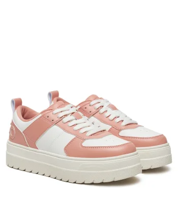 Pantofi sport dama  Open Pink 691, piele ecologica, roz,