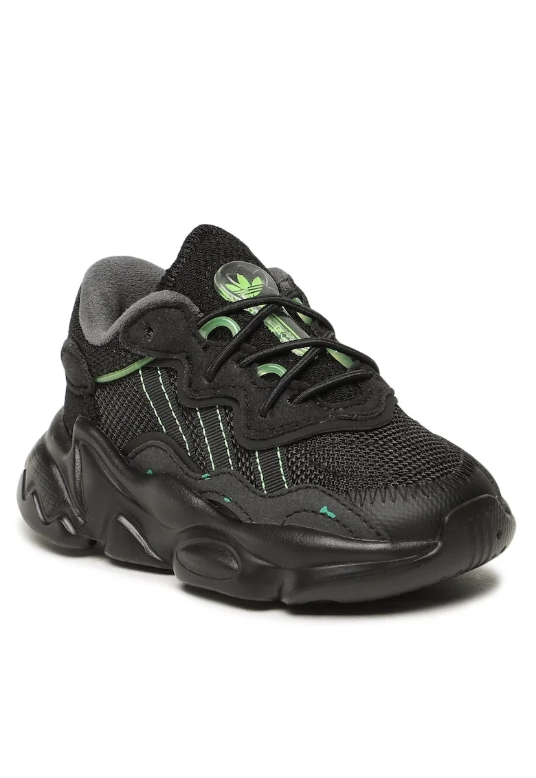 Pantofi sport copii,  textil, negru/verde,