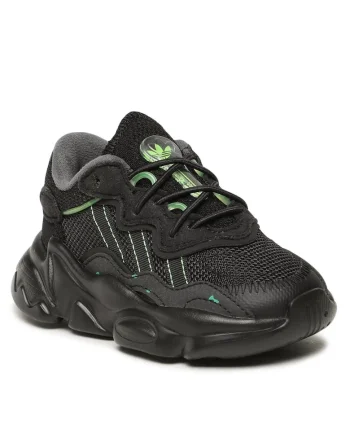 Pantofi sport copii,  textil, negru/verde,