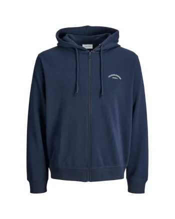 Hanorac JACK &JONES College Logo Zip Hood PLS 53491, Albastru inchis