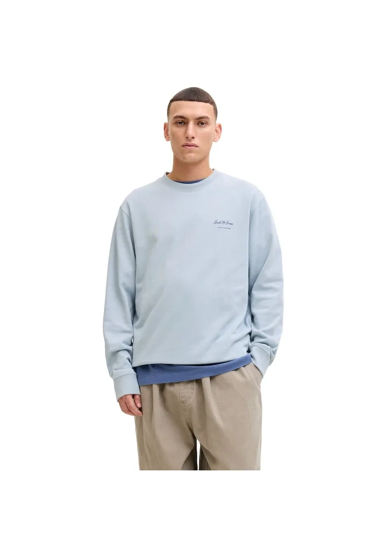 Bluza JACK &JONES Archive Graphic Crew 53578, Albastru deschis