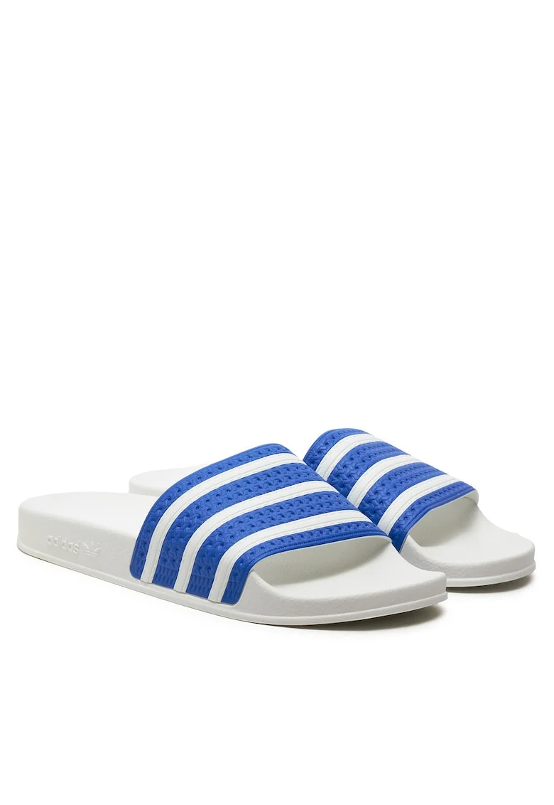 Slapi barbati,  Adilette, albastru/white, plastic