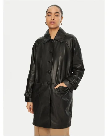 Geaca de piele,  neagra, piele naturala
