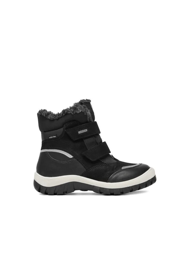 Ghete sport baieti,  piele naturala, negru/alb