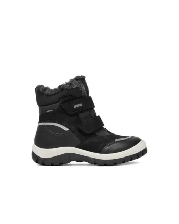 Ghete sport baieti,  piele naturala, negru/alb
