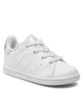 Pantofi sport copii,  Stan Smith El I, piele ecologica, alb/gri/silver