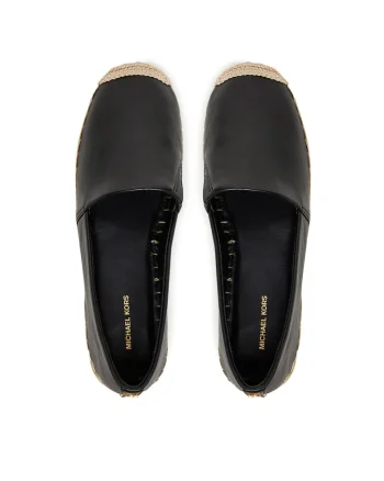 Mocasini dama  piele naturala, negru, espadrile