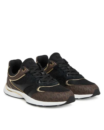 Pantofi sport dama,  43S5RLFS2B, maro/negru, tesatura