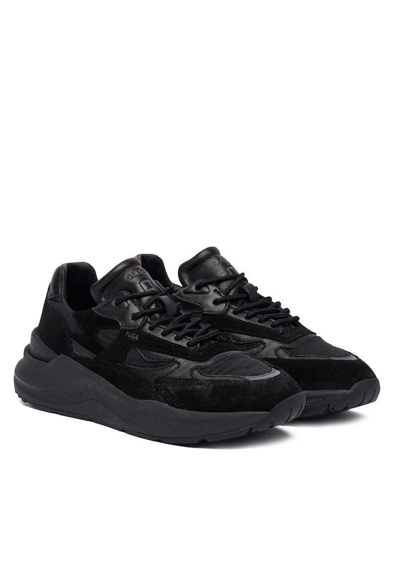 Pantofi sport dama  Fuga Shiny W431-FG-S, piele naturala, negru