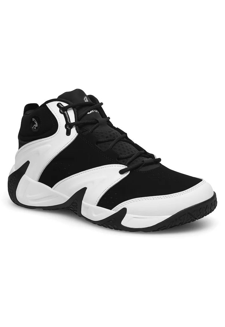 Pantofi sport barbati  alergare, negru/alb, piele naturala