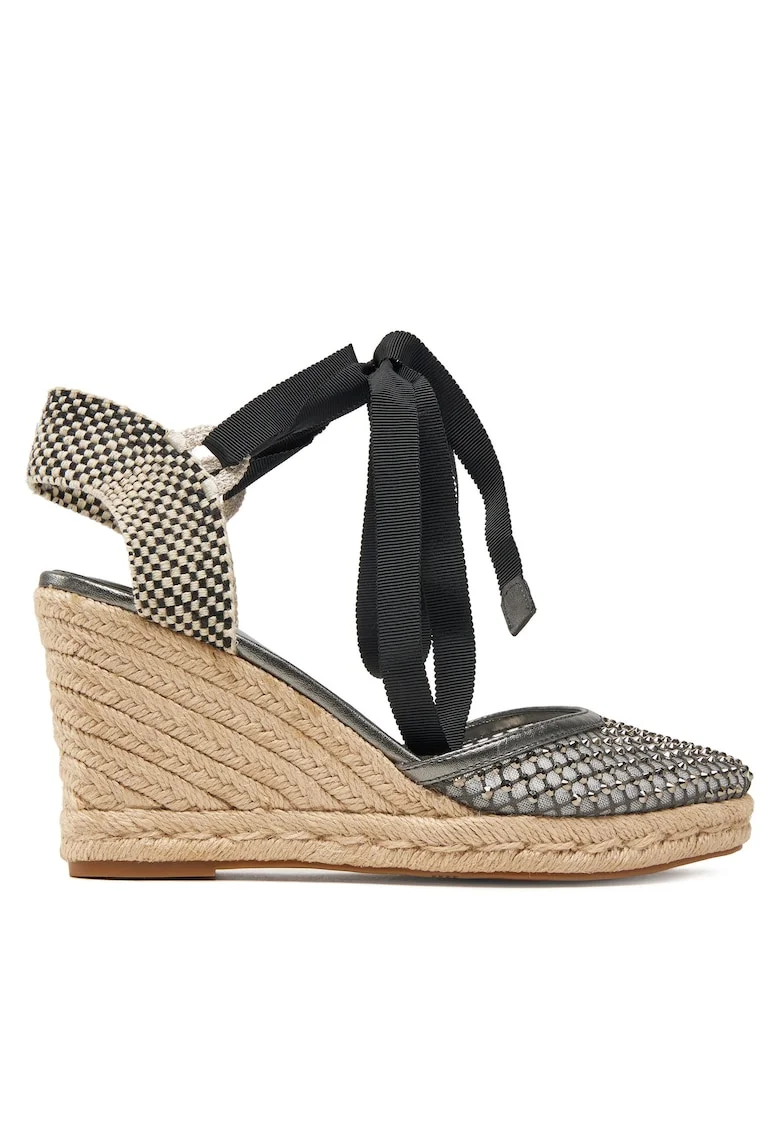 Mocasini dama  argintiu, textil