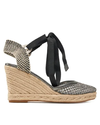 Mocasini dama  argintiu, textil