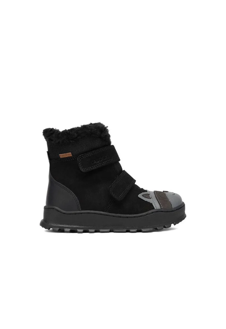 Ghete sport baieti,  piele naturala, negru/gri