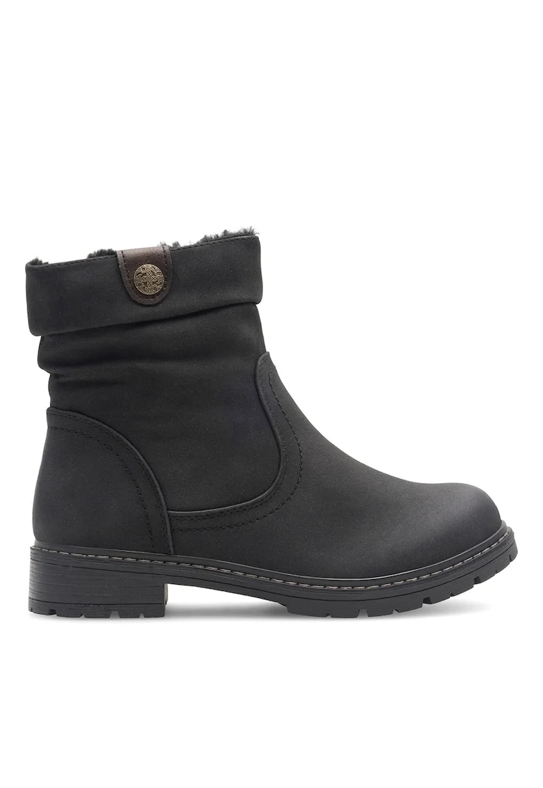 Botine dama  H221008, negru, piele ecologica