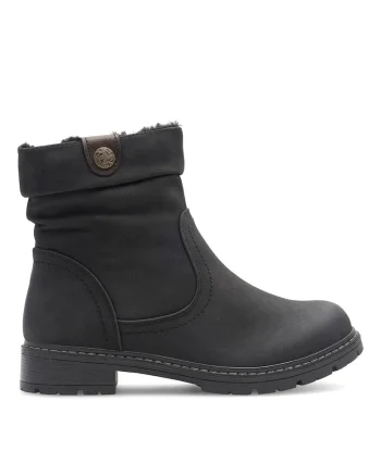 Botine dama  H221008, negru, piele ecologica