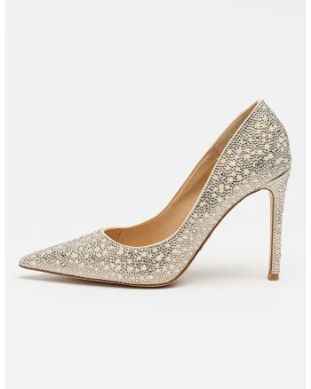 Pantofi stiletto decorati cu strasuri Thrive, Grej/Argintiu