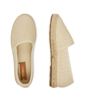 Mocasini dama,  espadrile bej, tesatura