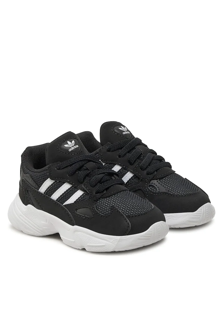 Pantofi sport copii,  Falcon El I, alergare, piele ecologica, Cblack/Ftwwht/Ftwwht