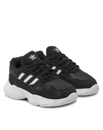Pantofi sport copii,  Falcon El I, alergare, piele ecologica, Cblack/Ftwwht/Ftwwht