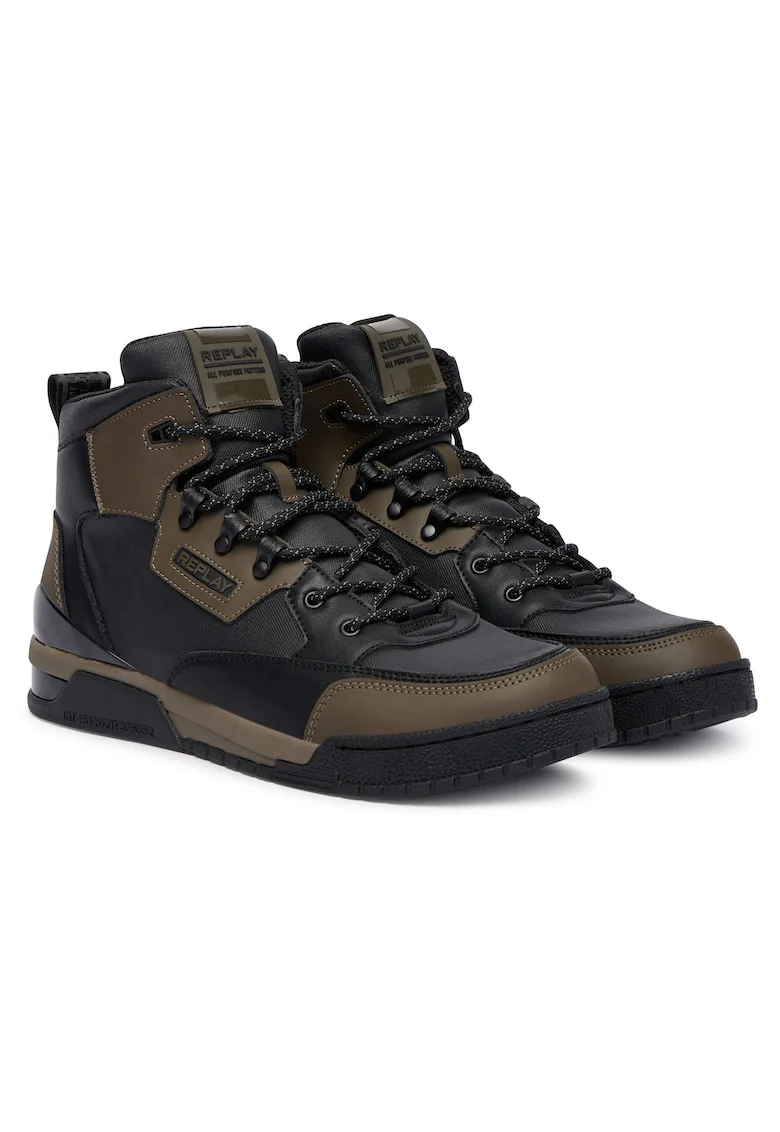 sport barbati,  1659, piele naturala, Negru/Maro