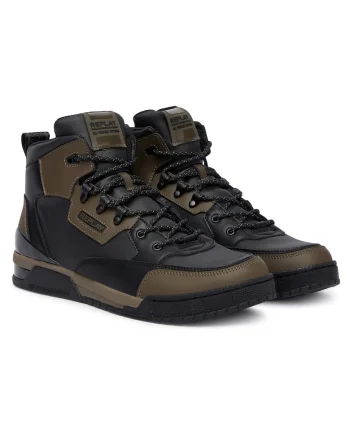 sport barbati,  1659, piele naturala, Negru/Maro