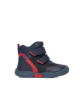 Ghete sport baieti,  piele naturala, bleumarin/rosu