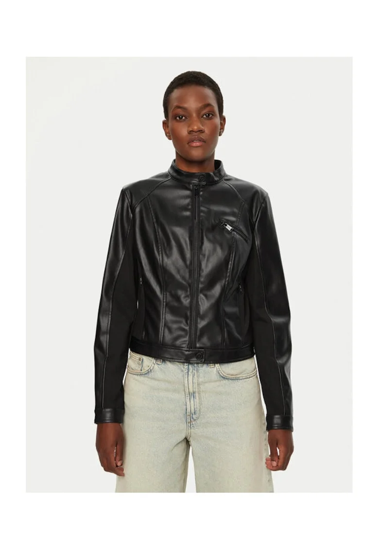Geaca de piele,  negru