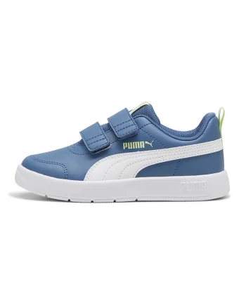Pantofi sport Courtflex V3 cu velcro, Albastru royal/Alb murdar