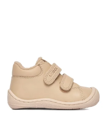 Ghete sport fete,  piele naturala, bej