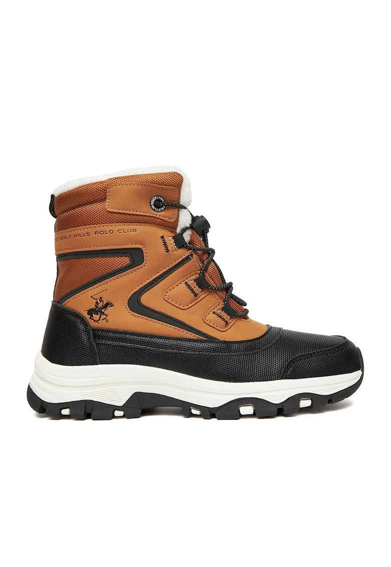 Ghete sport fete,  textil, maro/negru