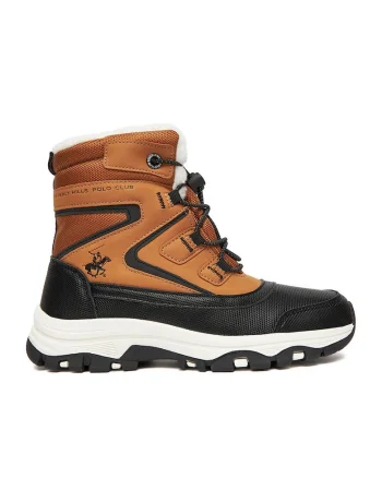 Ghete sport fete,  textil, maro/negru