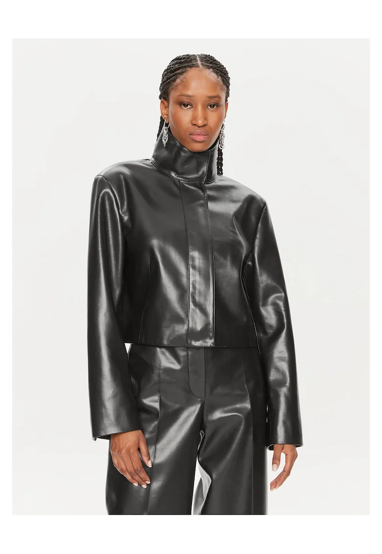 Geaca de piele,  negru, dama