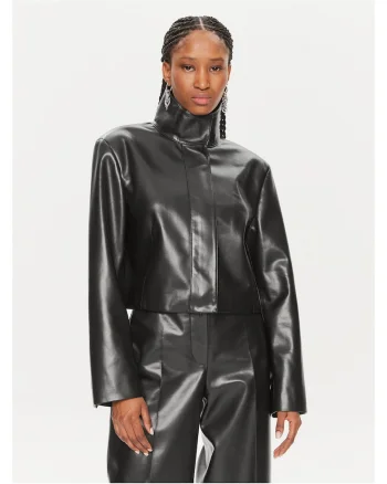 Geaca de piele,  negru, dama