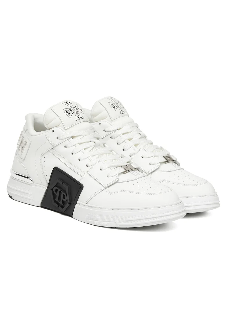 Pantofi sport din piele naturală, Alb