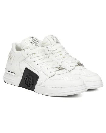 Pantofi sport din piele naturală, Alb