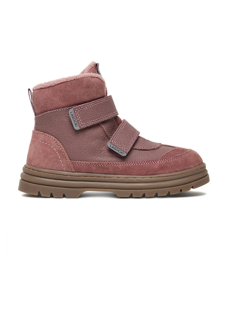 Ghete sport fete,  piele naturala, roz inchis