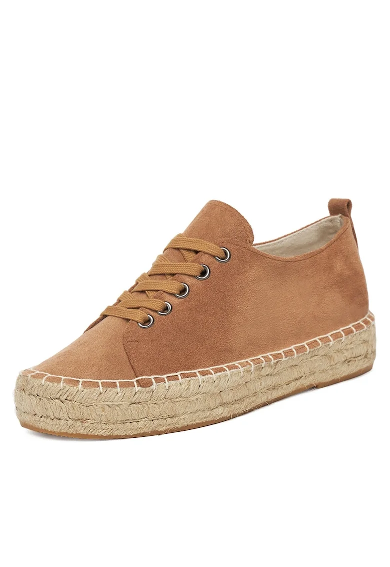 Pantofi dama  espadrile, maro, tesatura