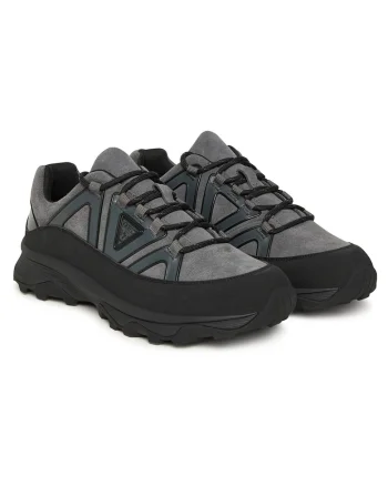 Adidasi sport barbati  piele naturala, negru-gri, pentru alergare